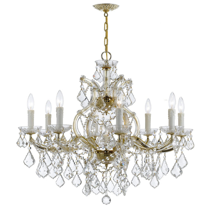 Crystorama Crystorama Maria Theresa 9 Light Swarovski Strass Crystal Gold Chandelier