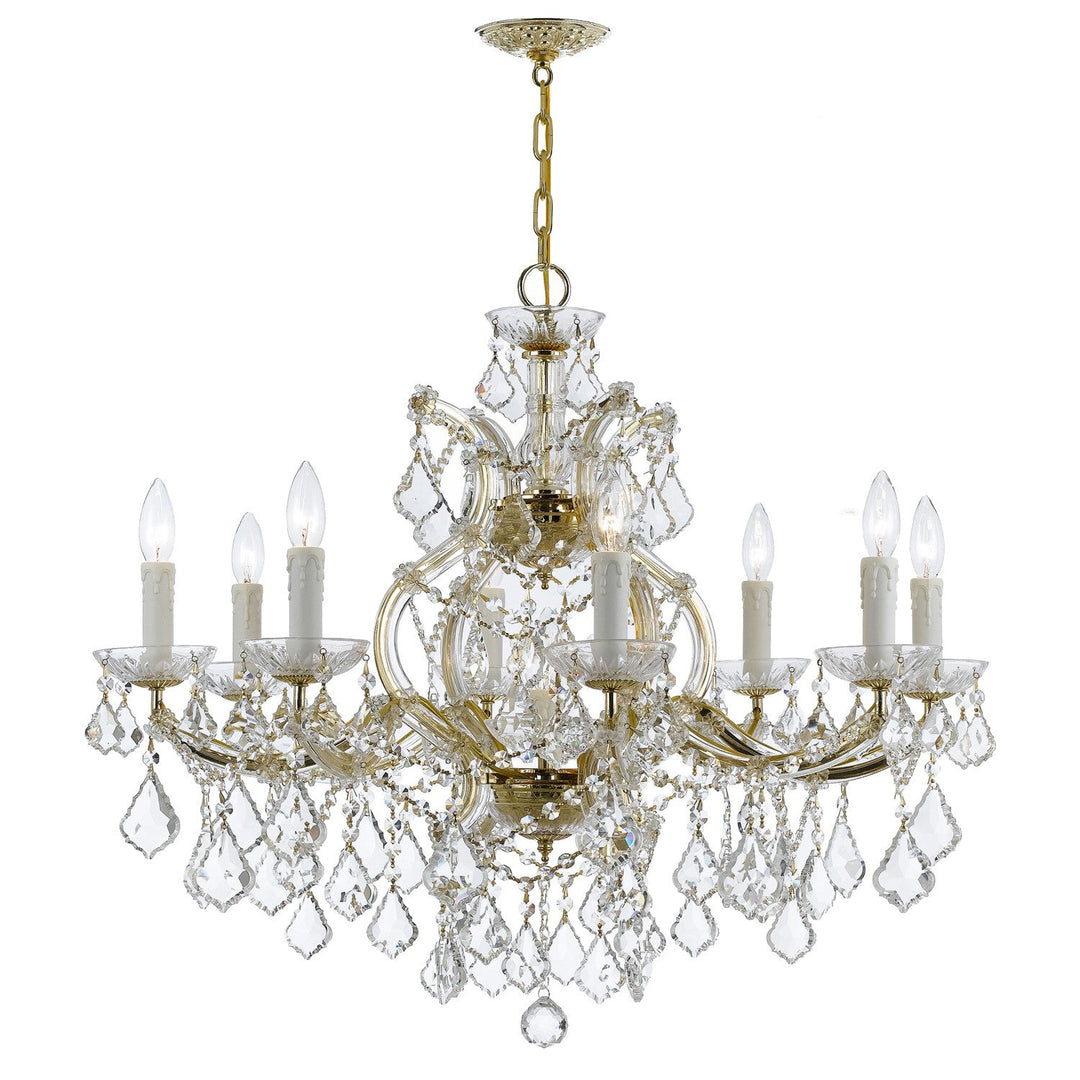 Crystorama Crystorama Maria Theresa 9 Light Spectra Crystal Gold Chandelier