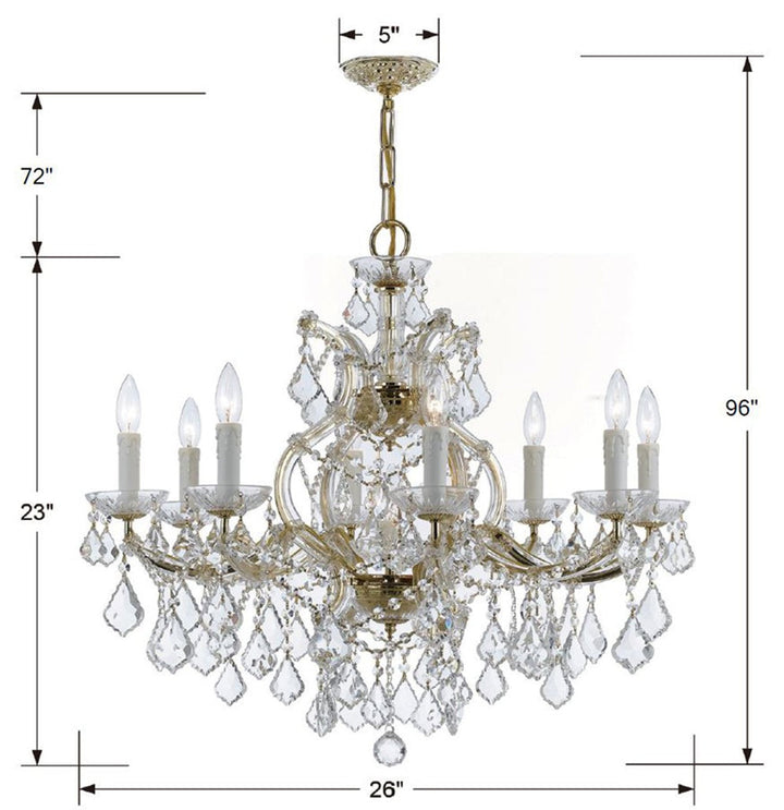 Crystorama Crystorama Maria Theresa 9 Light Spectra Crystal Gold Chandelier