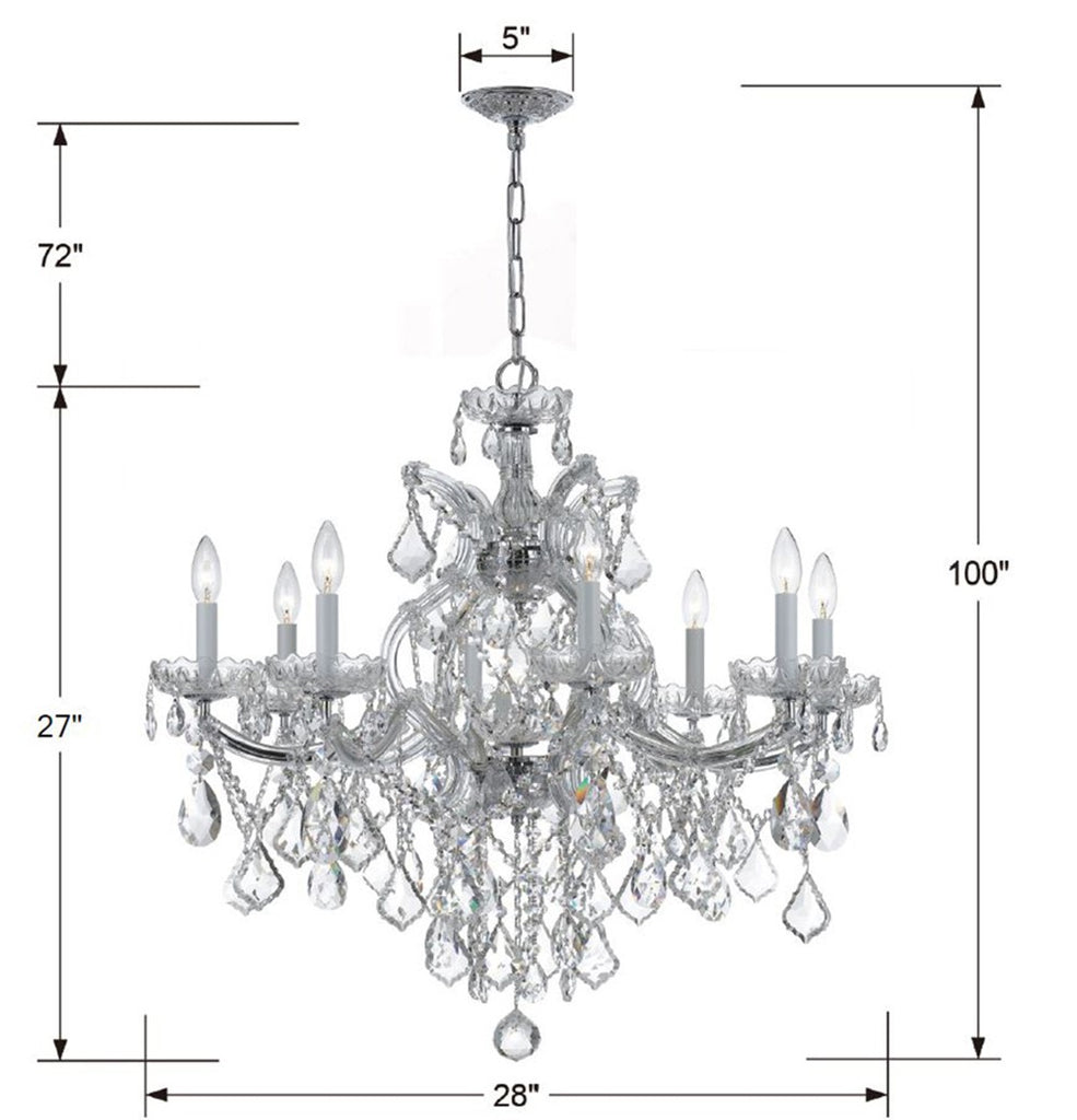 Crystorama Crystorama Maria Theresa 9 Light Spectra Crystal Polished Chrome Chandelier