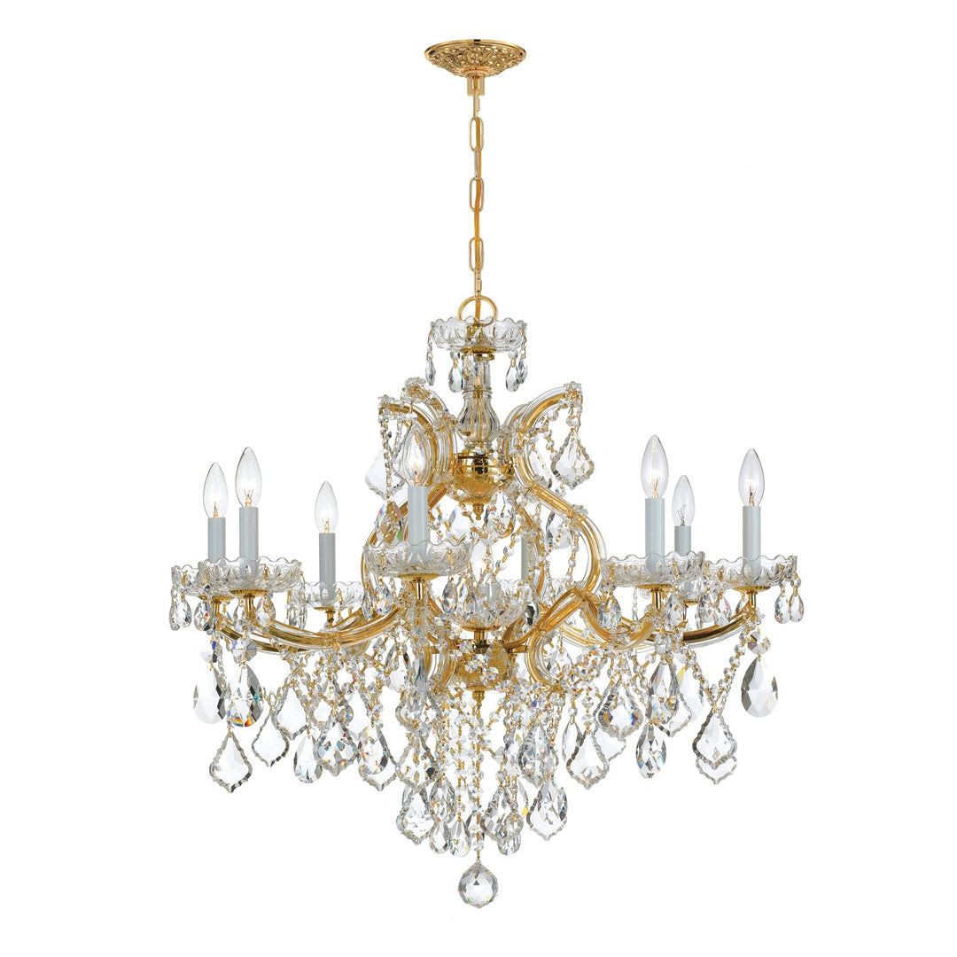 Crystorama Crystorama Maria Theresa 9 Light Spectra Crystal Gold Chandelier