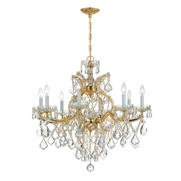 Crystorama Crystorama Maria Theresa 9 Light Spectra Crystal Gold Chandelier