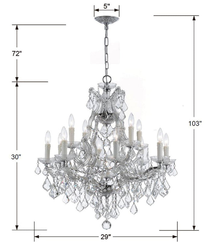 Crystorama Crystorama Maria Theresa 13 Light Swarovski Strass Crystal Polished Chrome Chandelier