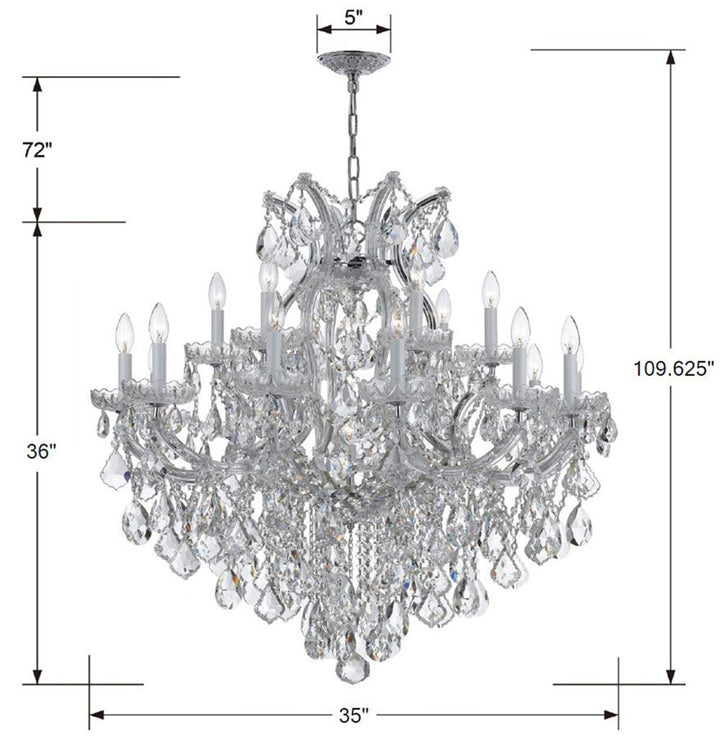 Crystorama Crystorama Maria Theresa 19 Light Swarovski Strass Crystal Polished Chrome Chandelier