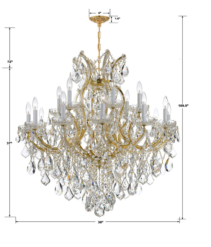 Crystorama Crystorama Maria Theresa 19 Light Clear Italian Crystal Gold Chandelier