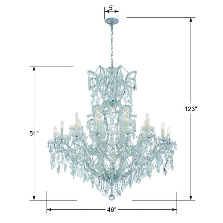 Crystorama Crystorama Maria Theresa 25 Light Swarovski Strass Crystal Polished Chrome Chandelier