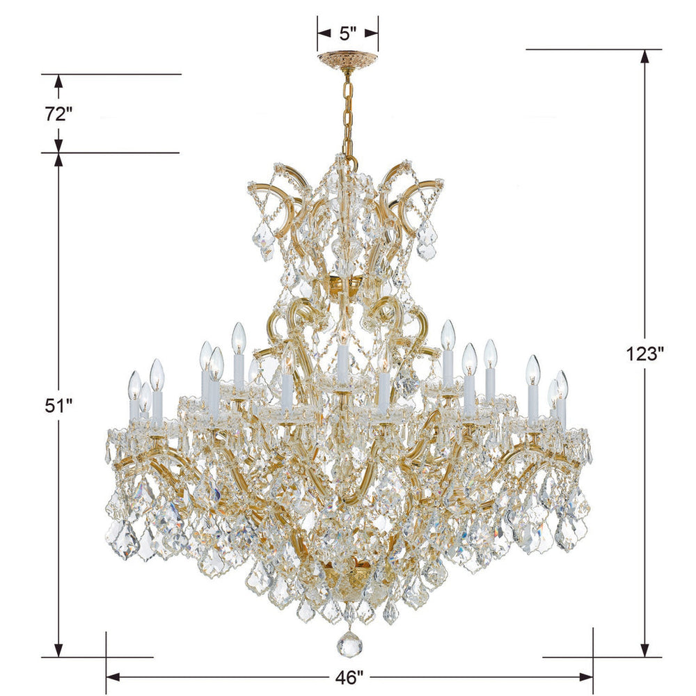Crystorama Crystorama Maria Theresa 25 Light Hand Cut Crystal Gold Chandelier