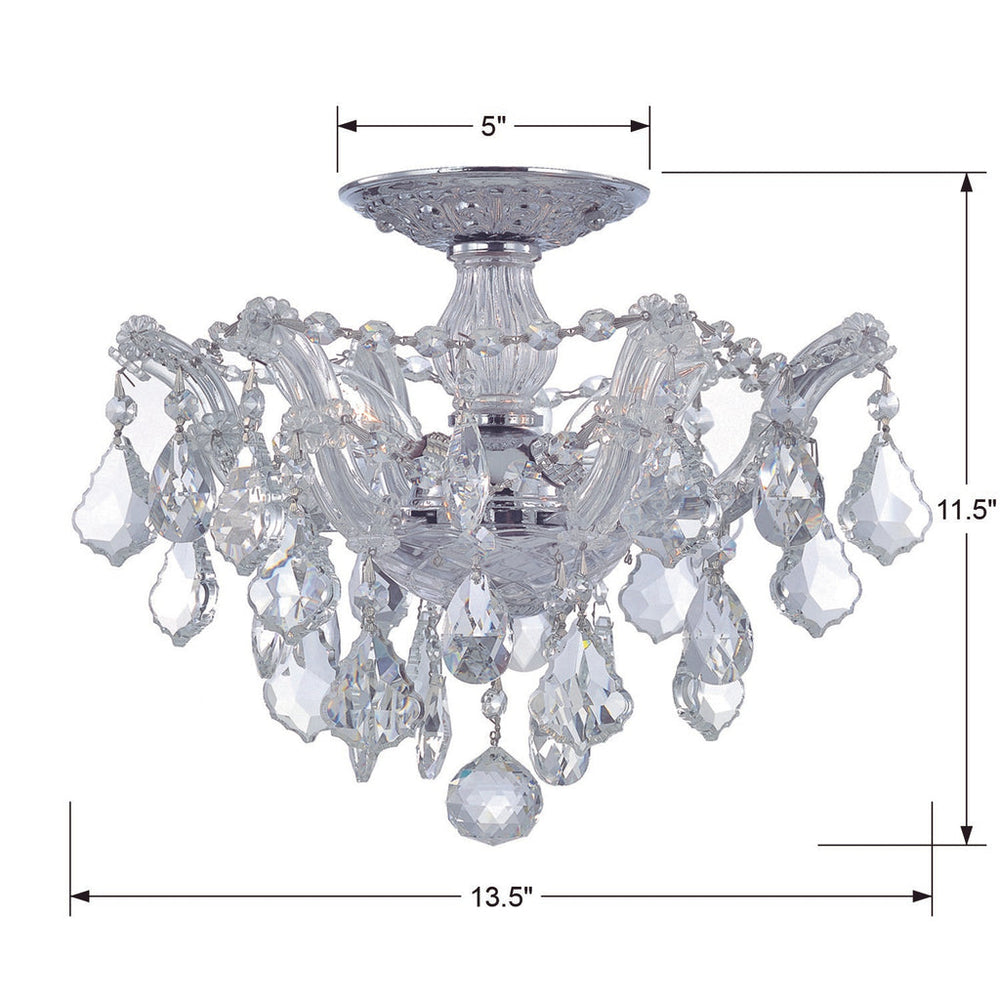 Crystorama Crystorama Maria Theresa 3 Light Spectra Crystal Polished Chrome Semi Flush Mount