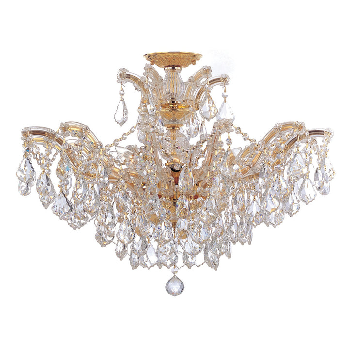 Maria Theresa 6 Light Swarovski Strass Crystal Gold Semi Flush Mount Crystorama