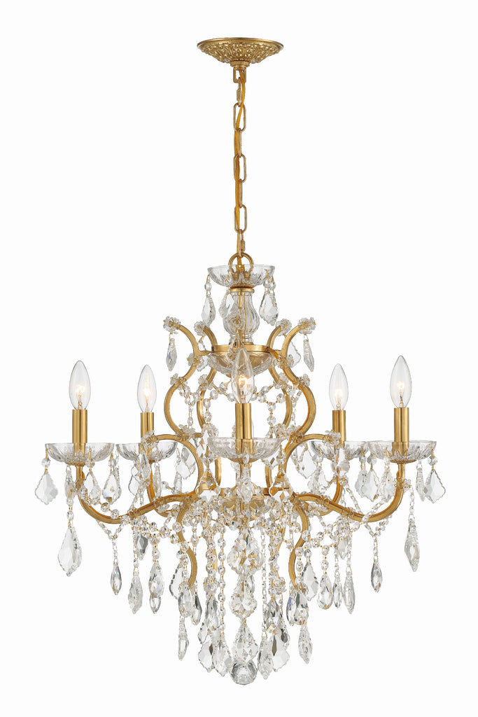 Crystorama Crystorama Filmore 6 Light Hand Cut Crystal Antique Gold Chandelier
