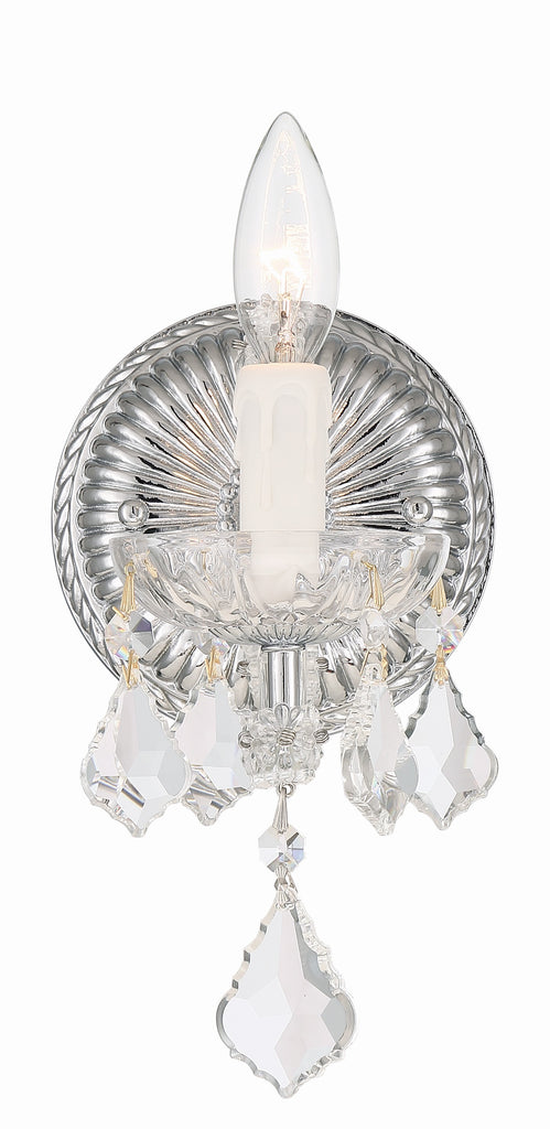 Crystorama Crystorama Maria Theresa 1 Light Hand Cut Crystal Polished Chrome Sconce