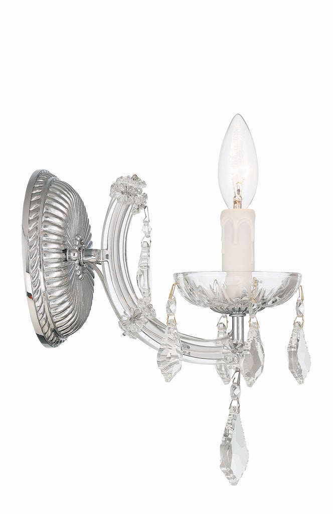 Crystorama Crystorama Maria Theresa 1 Light Hand Cut Crystal Polished Chrome Sconce
