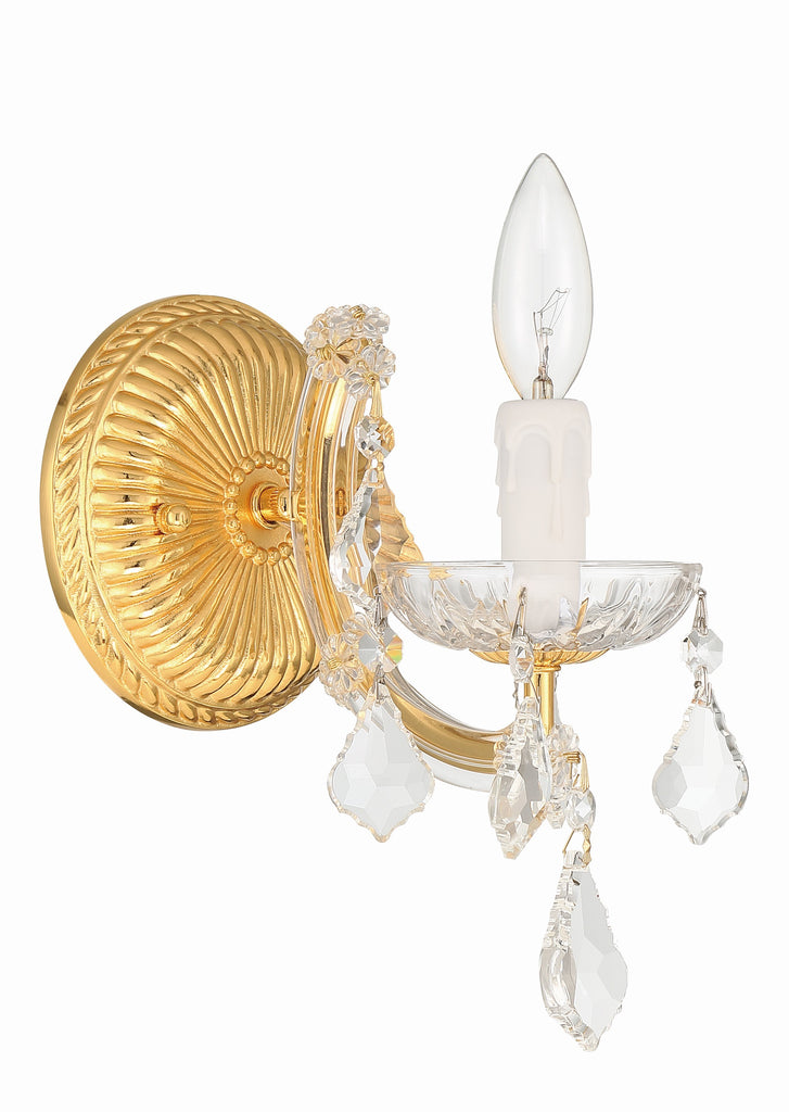 Crystorama Crystorama Maria Theresa 1 Light Hand Cut Crystal Gold Sconce