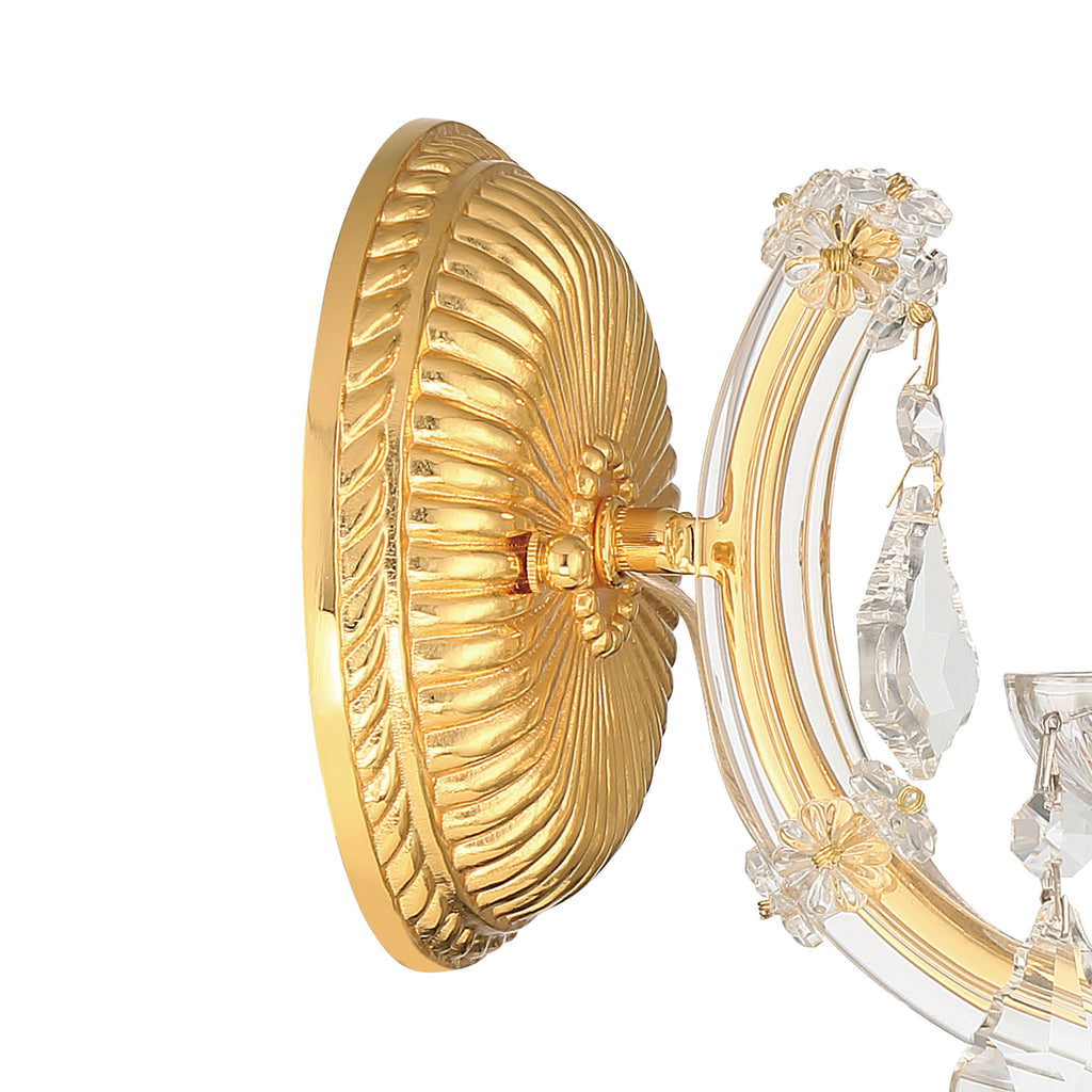 Crystorama Crystorama Maria Theresa 1 Light Hand Cut Crystal Gold Sconce