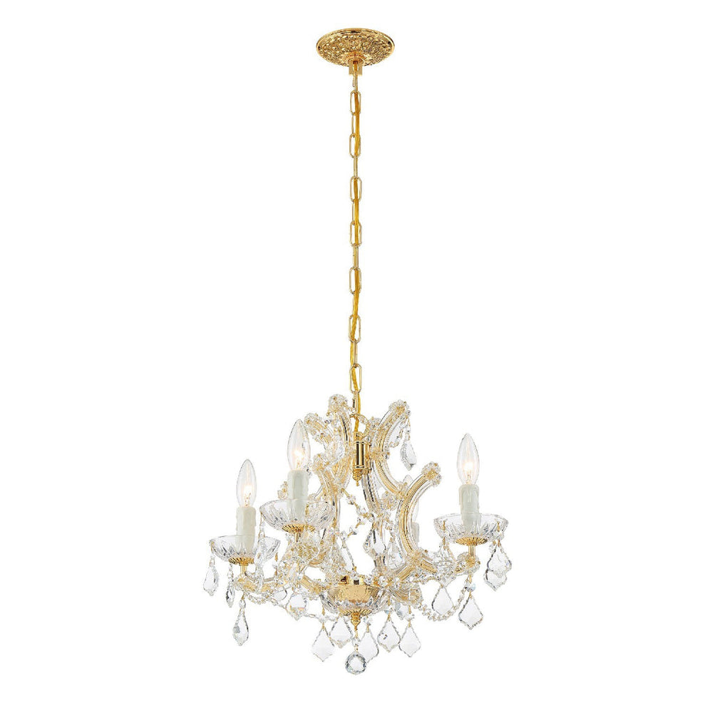 Crystorama Crystorama Maria Theresa 4 Light Hand Cut Crystal Gold Mini Chandelier