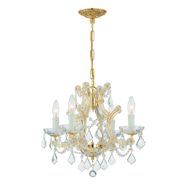Crystorama Crystorama Maria Theresa 4 Light Swarovski Strass Crystal Gold Mini Chandelier