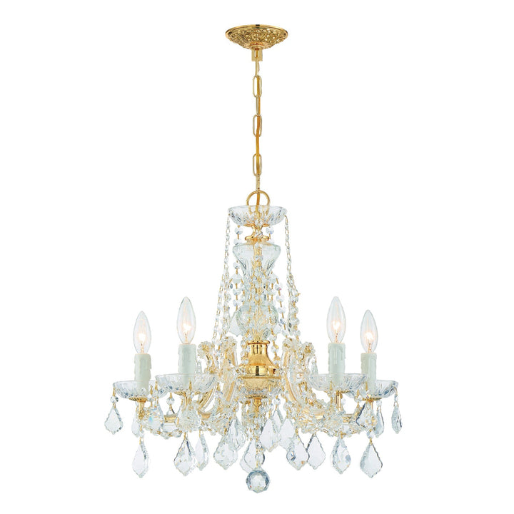 Crystorama Crystorama Maria Theresa 5 Light Swarovski Strass Crystal Gold Chandelier