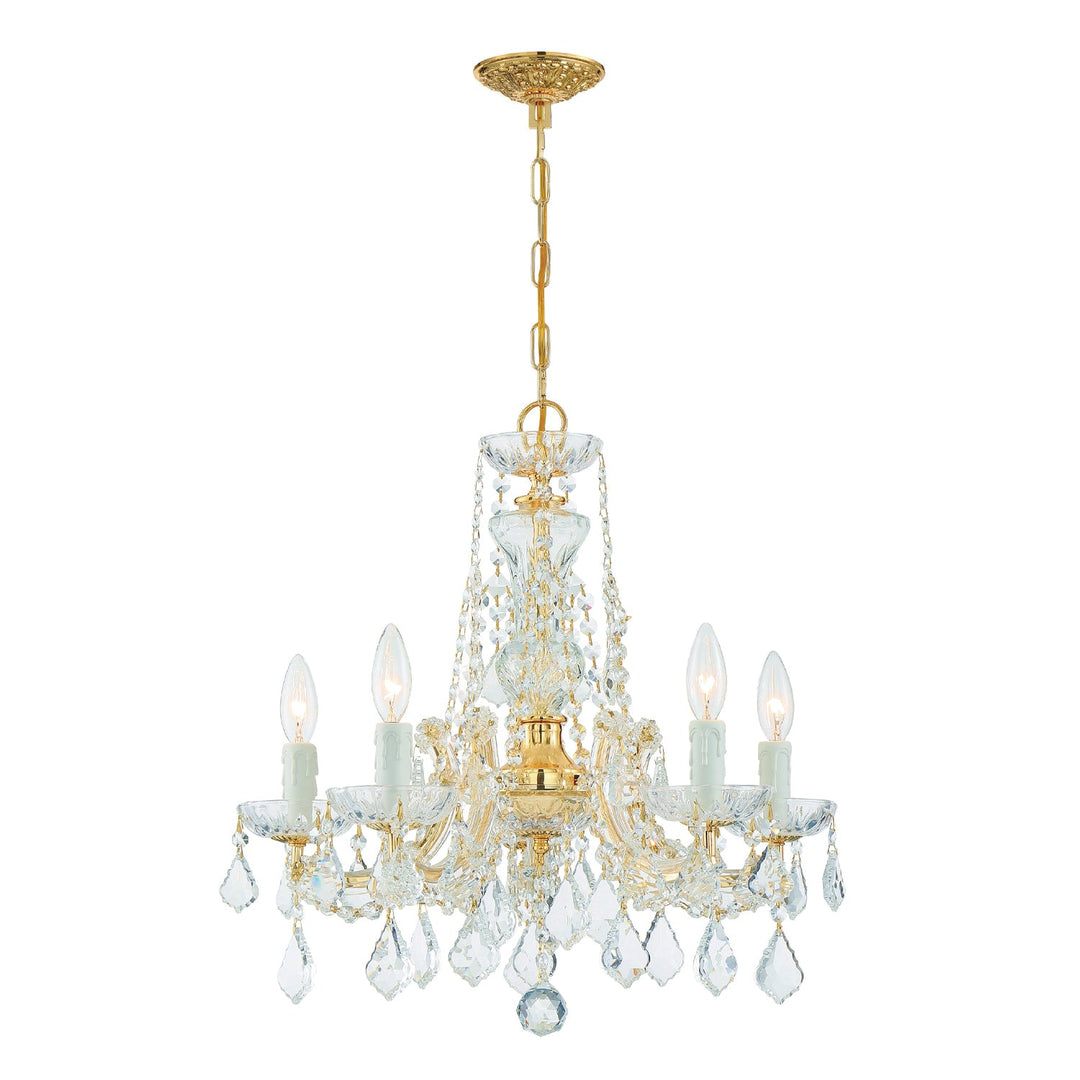 Crystorama Crystorama Maria Theresa 5 Light Spectra Crystal Gold Chandelier