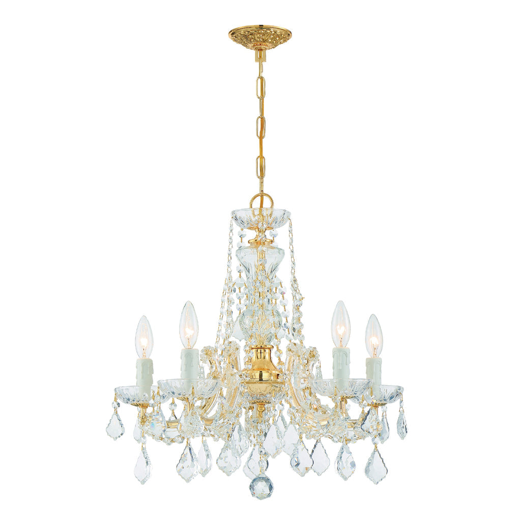 Crystorama Crystorama Maria Theresa 5 Light Swarovski Strass Crystal Gold Chandelier