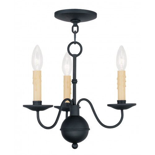 3 Light Black Chandelier Livex