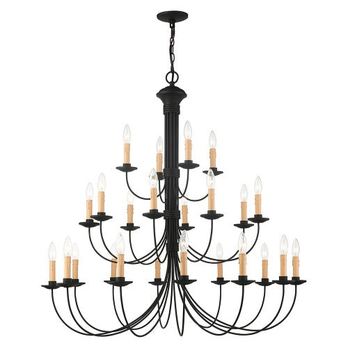 24 Light Black Chandelier Livex