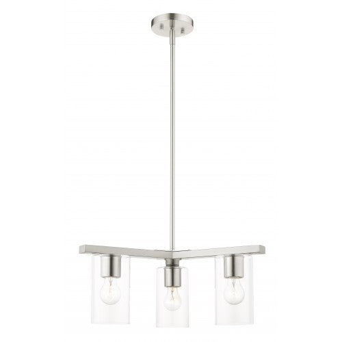 3 Light Brushed Nickel Chandelier Livex