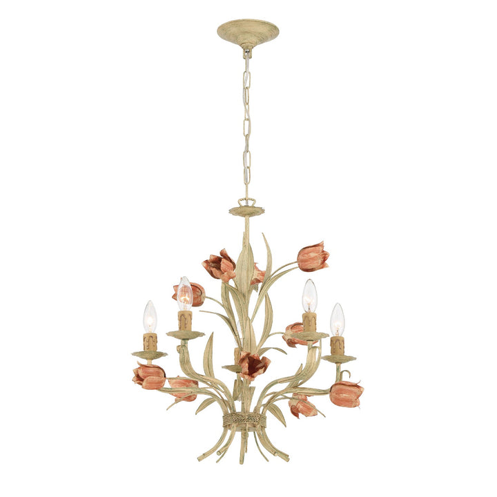 Crystorama Crystorama Southport 5 Light Sage Rose Chandelier