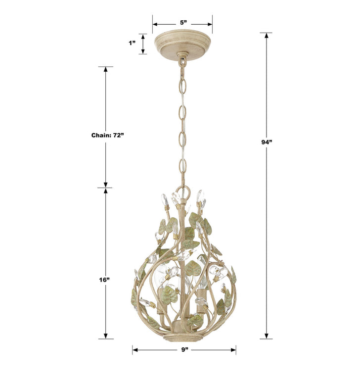 Crystorama Crystorama Josie 3 Light Champagne Green Tea Mini Chandelier