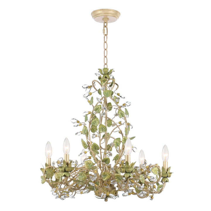 Crystorama Crystorama Josie 6 Light Champagne Green Tea Chandelier