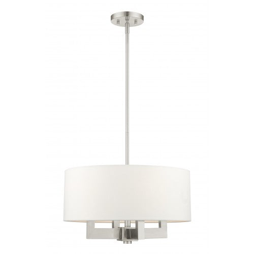 4 Light Brushed Nickel Chandelier Livex