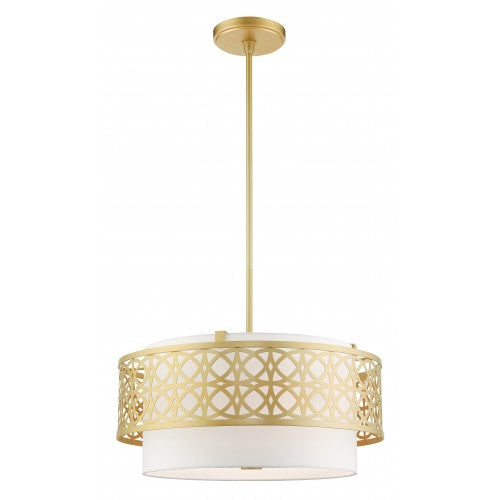 4 Light Soft Gold Pendant Chandelier Livex