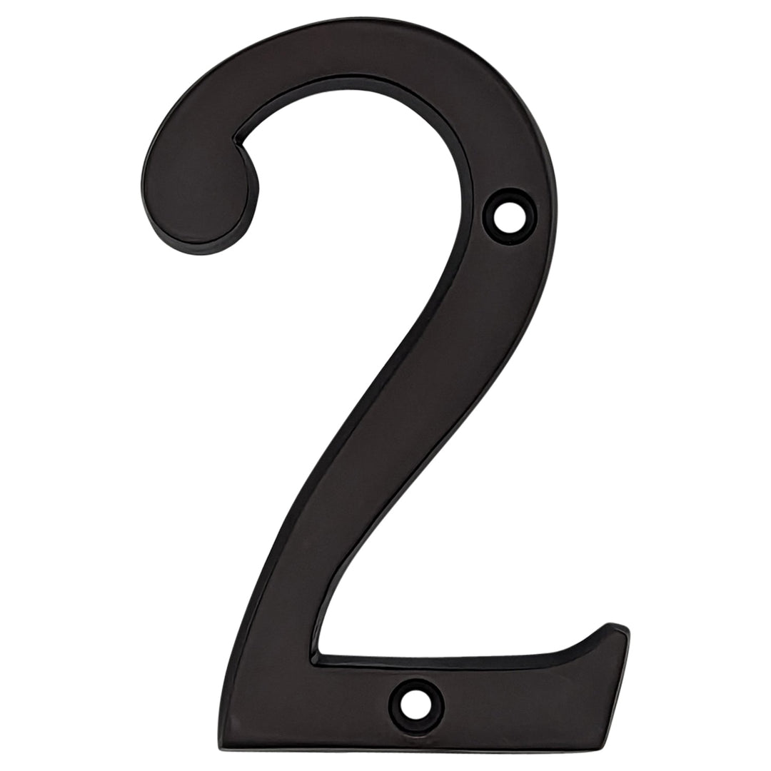 COPPER MOUNTAIN HARDWARE Solid Brass 4 Inch Tall Number 2