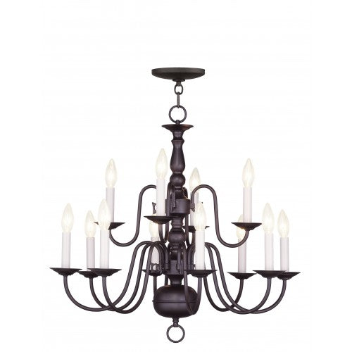 12 Light Bronze Chandelier Livex