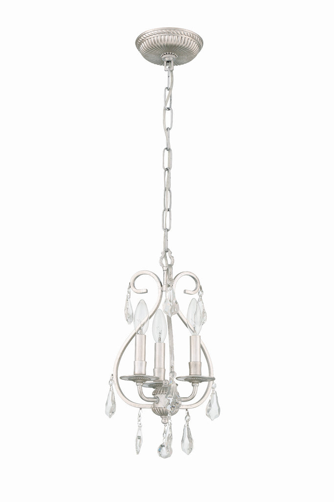 Crystorama Crystorama Ashton 3 Light Hand Cut Crystal Olde Silver Mini Chandelier