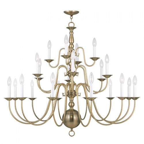 22 Light Antique Brass Chandelier Livex