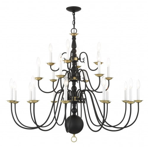 22 Light Black Chandelier Livex