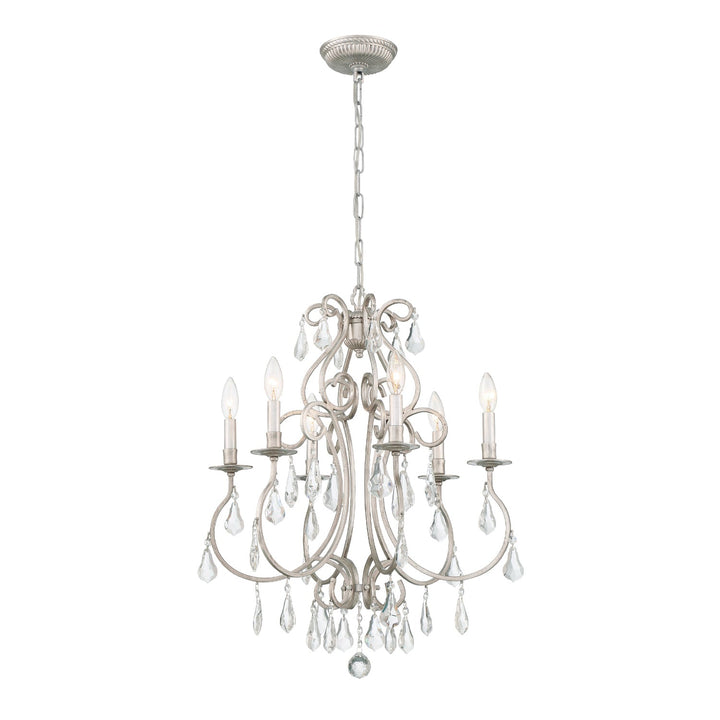 Crystorama Crystorama Ashton 6 Light Hand Cut Crystal Olde Silver Chandelier