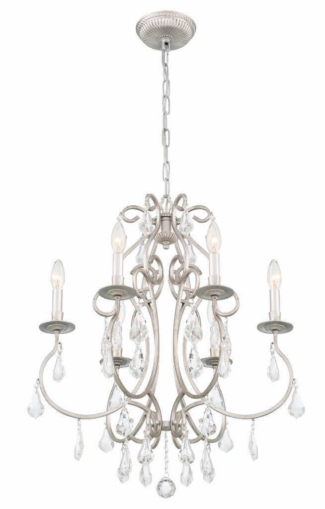 Crystorama Crystorama Ashton 6 Light Hand Cut Crystal Olde Silver Chandelier