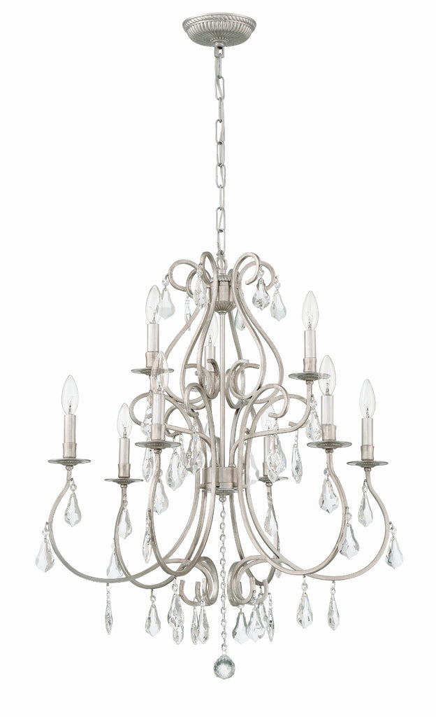 Crystorama Crystorama Ashton 9 Light Hand Cut Crystal Olde Silver Chandelier