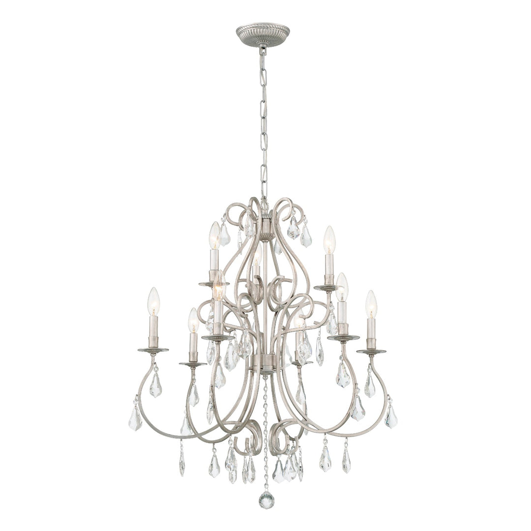 Crystorama Crystorama Ashton 9 Light Swarovski Strass Crystal Olde Silver Chandelier