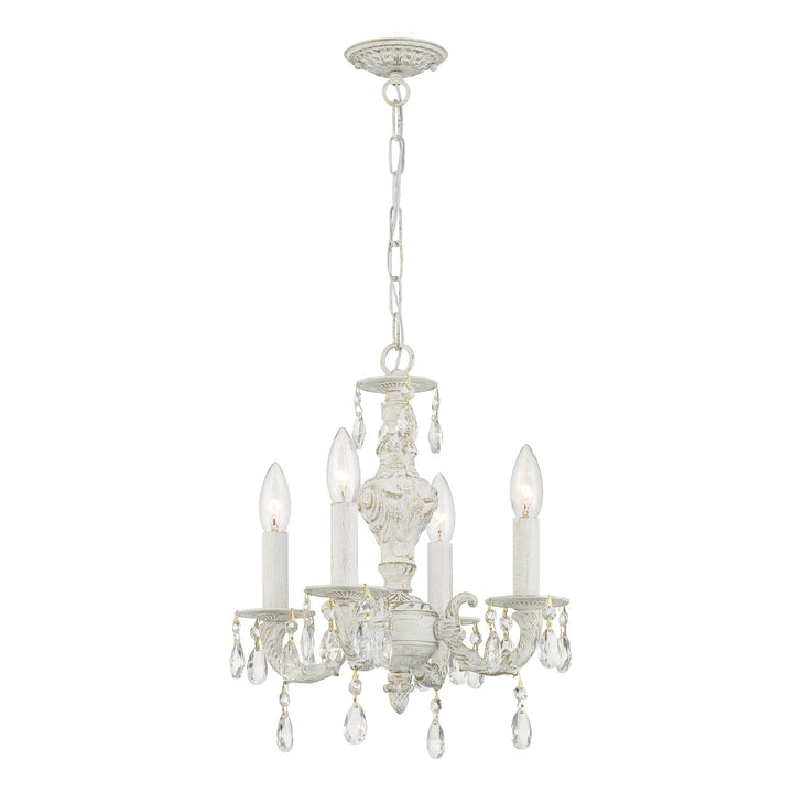 Crystorama Crystorama Paris Market 4 Light Clear Crystal Antique White Mini Chandelier
