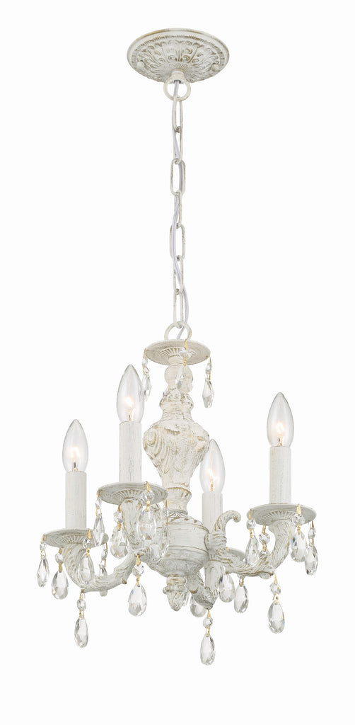 Crystorama Crystorama Paris Market 4 Light Clear Crystal Antique White Mini Chandelier