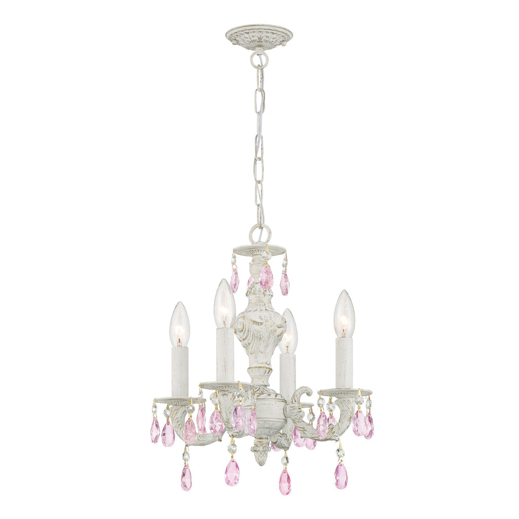 Crystorama Crystorama Paris Market 4 Light Clear Crystal Antique White Mini Chandelier