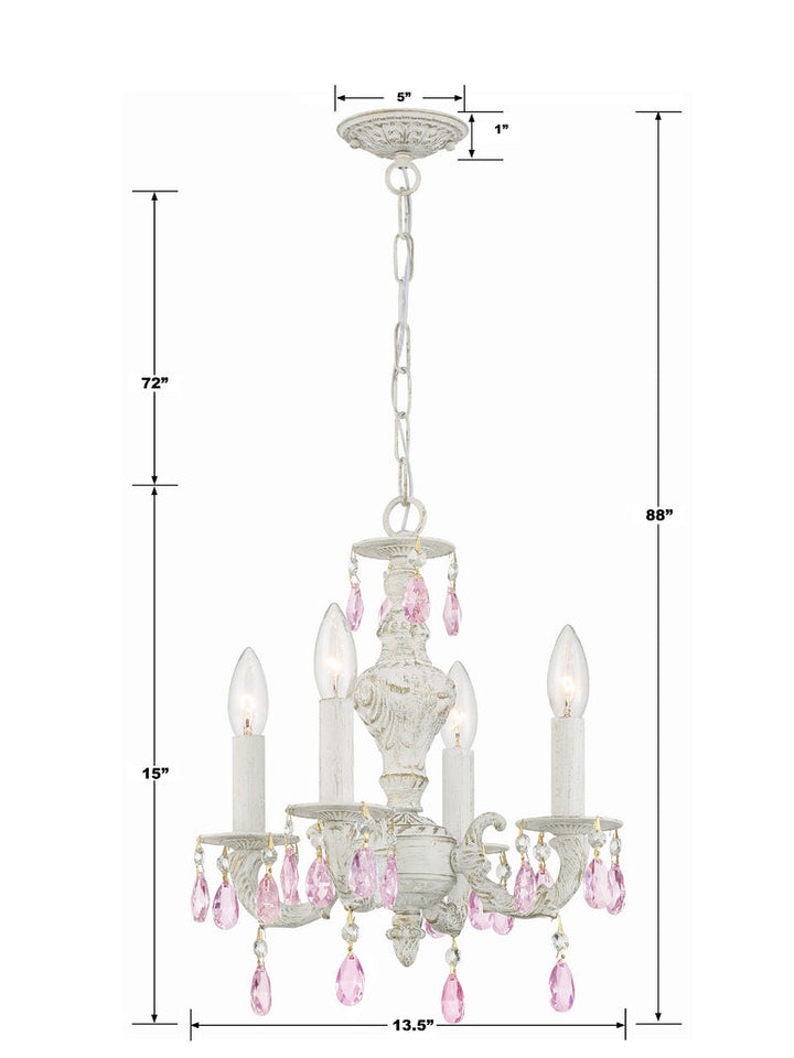 Crystorama Crystorama Paris Market 4 Light Clear Crystal Antique White Mini Chandelier
