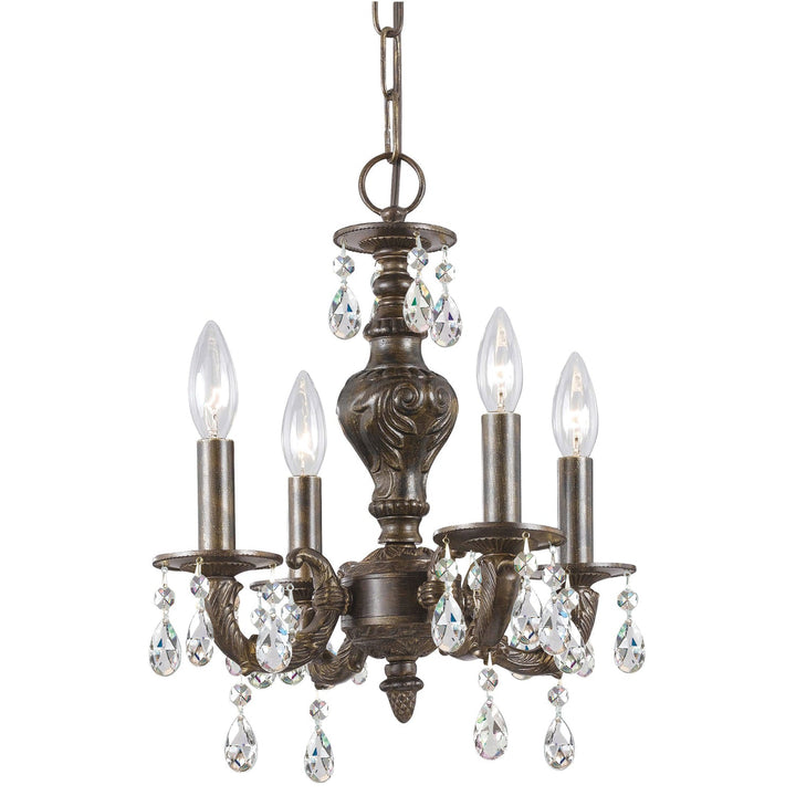 Crystorama Crystorama Paris Market 4 Light Clear Crystal Venetian Bronze Mini Chandelier