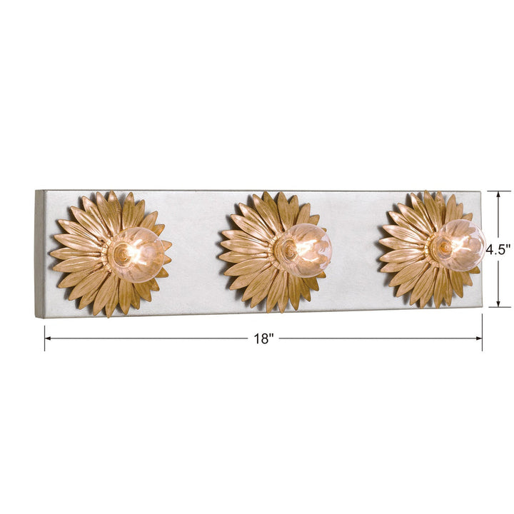 Crystorama Crystorama Broche 3 Light Antique Gold + Antique Silver Bathroom Vanity