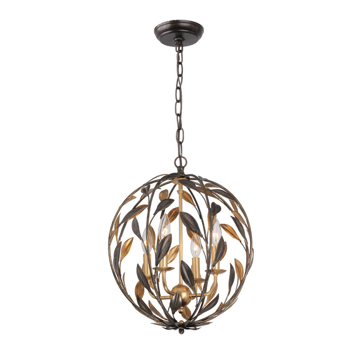 Crystorama Crystorama Broche 4 Light English Bronze + Antique Gold Sphere Mini Chandelier