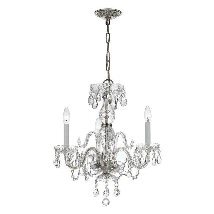 Crystorama Crystorama Traditional Crystal 3 Light Clear Crystal Polished Chrome Mini Chandelier