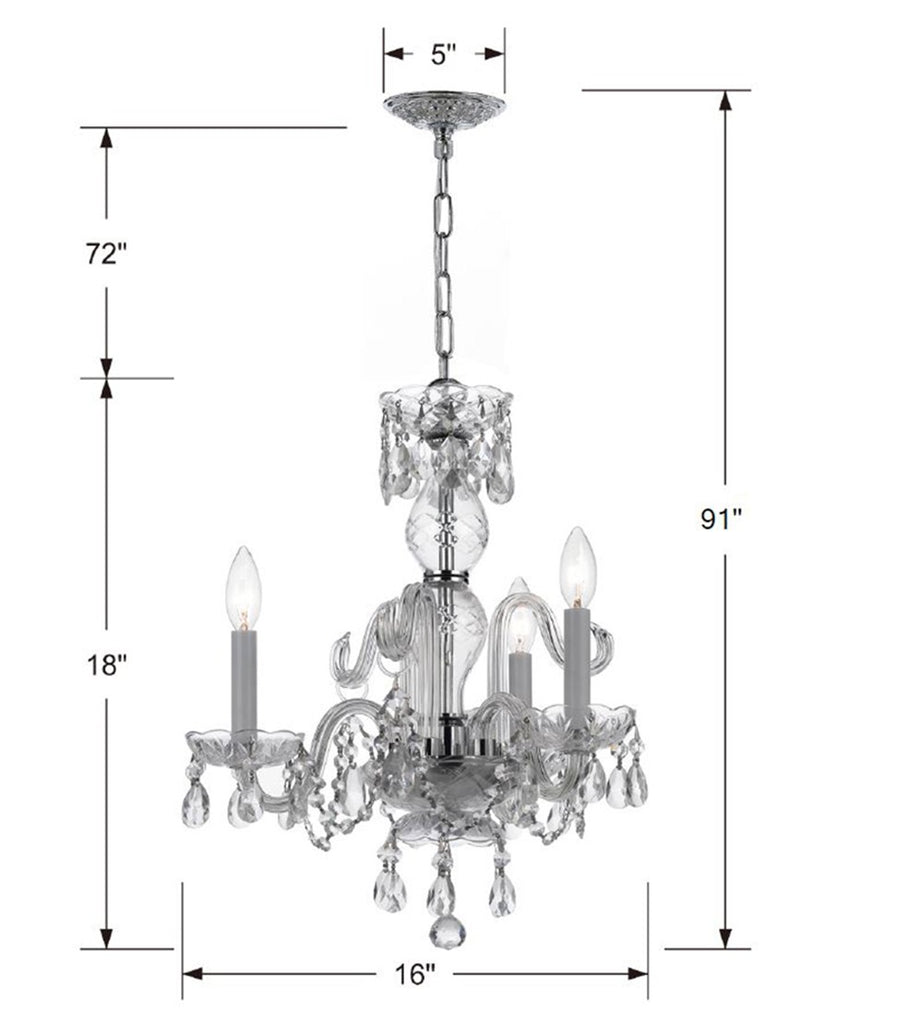 Crystorama Crystorama Traditional Crystal 3 Light Spectra Crystal Polished Chrome Mini Chandelier