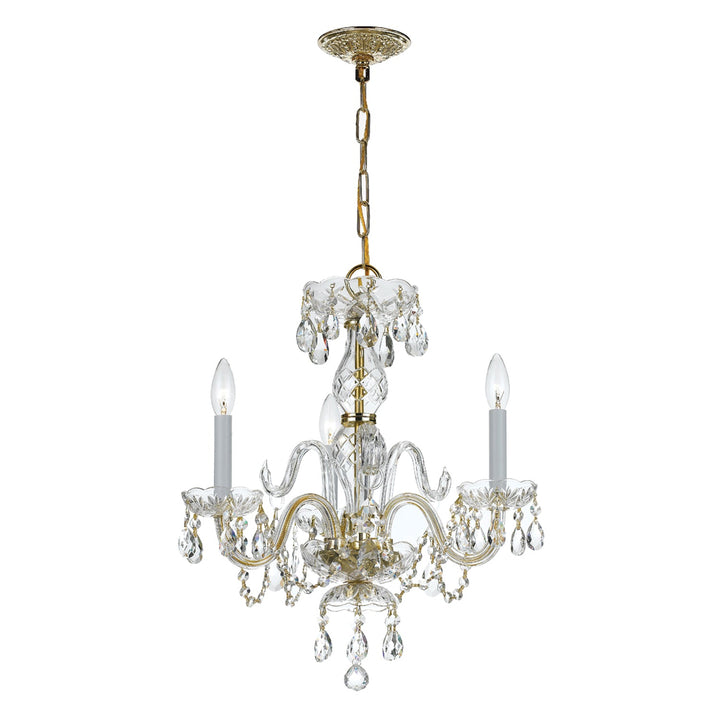 Crystorama Crystorama Traditional Crystal 3 Light Clear Italian Crystal Polished Brass Mini Chandelier